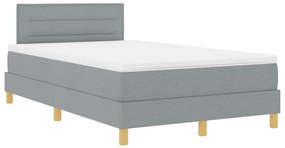 Box Spring Ágy matraccal Világosszürke 120x190 cm Szövet
