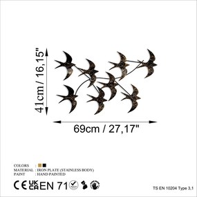 Flying fém fali dekoráció, 69×41 cm – TR891TNL3288