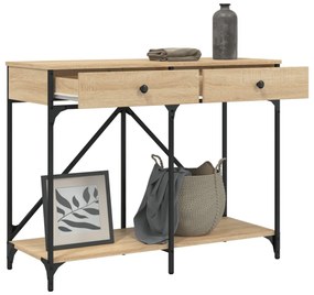 sonoma tölgy színű szerelt fa dohányzóasztal 100 x 39 x 78,5 cm