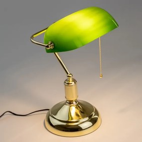 Brilagi - BANK OFFICE asztali lámpa 1xE27/60W/230V arany/zöld