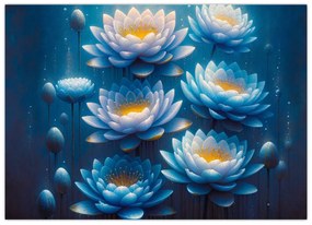 Üveg kép - Tavirózsák a víz alatt (70x50 cm)