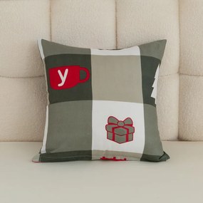 Mikroszálas párnahuzat CHRISTMAS SOCKS 45x45 cm, zöld