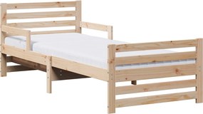 vidaXL Ágykeret matracmal fejtámlával Barna 80 x 200 cm Tömör fenyőfa