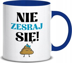 Fehér Bögre 330ml Sötétkék Középső Karácsonyi Ajándék Ne Szakadj Össze! Minták