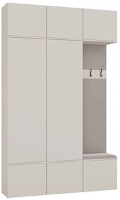 Aldabra HAGA III (2 szekrény, 1 akasztó) gardróbszekrény, 150x238x35 cm, kasmír
