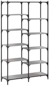 szürke sonoma szerelt fa és vas könyvespolc 100 x 32 x 170 cm