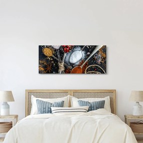 Egy kanál képe fűszerekkel (120x50 cm)