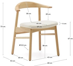 Bézs-natúr színű étkezőszék Timons – Kave Home