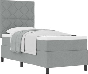 vidaXL Boxrugós ágy matracmal Világosszürke 80 x 200 cm szövet