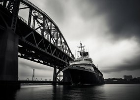 Poszter 70x50cm Hajó a hídnál