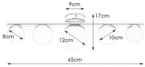Markslöjd 108066 - Fürdőszobai mennyezeti lámpa PURO 5xG9/20W/230V IP44