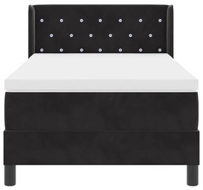 Box Spring Ágy Matraccal Fekete 90x200 cm Bársony