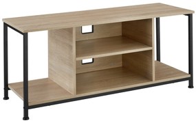 tectake 404643 tv-polc 4 nyitott rekesszel és állítható polccal. - 110 cm, könnyű fa, tölgy sonoma