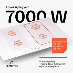 Klarstein Delicatessa 77 Flex beépíthető indukciós főzőlap 4 zóna 7000 W