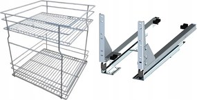 Cargo kosár alsó szekrényhez 50cm 500 Szürke 2p csendes ház Rejs teljes kihúzással