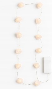 LED-es lámpák természetes rózsaszín kvarc dekoratív boho girland 2 méter