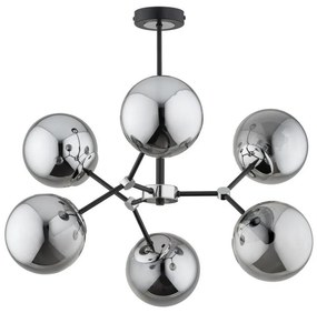 Csillár rúdon FOTON 6xE14/40W/230V fekete/szürke