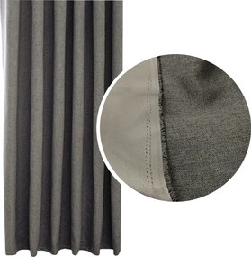 Sötétítő függöny Blackout Len vastag függöny 200x250 sötétszürke