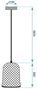 Toolight Szerszámlámpa, mennyezeti lámpa 1xE27 APP1335-1CP, világít barna-fekete, OSW-00935