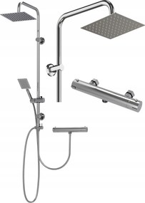 Zuhany Szett Esőztető Csaptelep Termosztát Fürdőszoba Ripon Króm