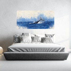 PIPPER. Öntapadós textiltapéta "Bálna az óceánban"