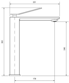 AREZZO design ROCKFIELD Magasított mosdócsaptelep, fekete AR-9902BL