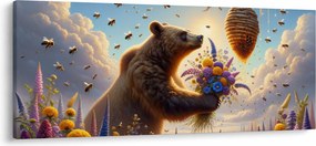Kép - Medve és méhek (120x50 cm)