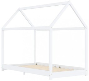 fehér tömör fenyőfa gyerekágy-keret 90 x 200 cm