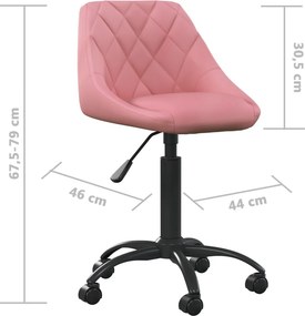 vidaXL rózsaszín bársony irodaszék