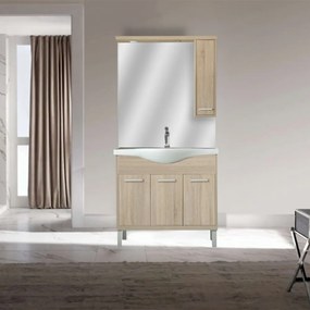 Nerva 85 cm-es bútorhoz alsószekrény, mosdóval, Sonoma tölgy