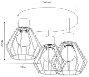 Mennyezeti lámpa PARKLA 3xE27/15W/230V bézs/arany