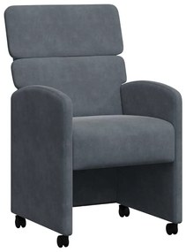 Kerekes Étkező Székek 2 pcs Sötétszürke 58 x 65 x 98 cm Bársony