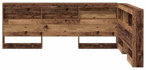 Tároló fejtámla polcokkal fejtámlával Régi fa 150 cm Faanyag