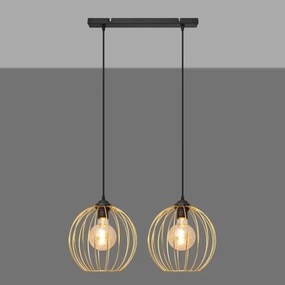 Csillár zsinóron MERCURE 2xE27/15W/230V arany/fekete