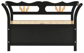fekete tömör fenyőfa pad 107 x 45 x 75,5 cm