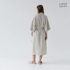 Bézs len fürdőköpeny L/XL Summer – Linen Tales