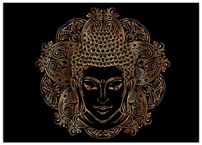 Arany Buddha képe (üvegen) (70x50 cm)