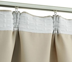 vidaXL 2 db bézs sötétítőfüggöny kampókkal 140 x 225 cm
