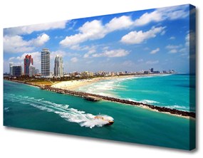 Vászonkép Ocean City Beach Landscape 125x50 cm