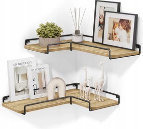 Akasztós Polc Loft Tölgy Artisan Fekete Acél 40 Cm Oskar