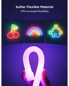 Govee - Neon 2 MATTER rugalmas RGBIC LED szalag, 3 m-es, Wi-Fi