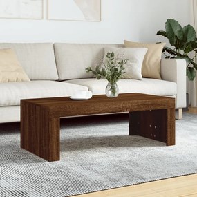 Barna tölgyszínű szerelt fa dohányzóasztal 102 x 50 x 36 cm