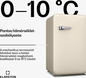 Klarstein Audrey Evo hűtőszekrény, 112 l, retro kivitel, csendes, kompakt, 3 szín