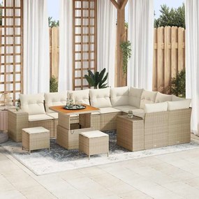 Kerti Kanapé Szett 12 pcs Beige és krém 80 x 80 x 71 cm