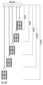 Globo 15760-5 - Csillár zsinóron WOLLI 5xE14/40W/230V