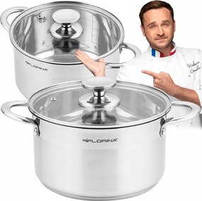 Hagyományos Fazék Fedővel Rozsdamentes acél Falcon 20cm 3,5L Inox