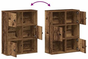 antik fa színű szerelt fa könyvespolc 60x24x76,5 cm