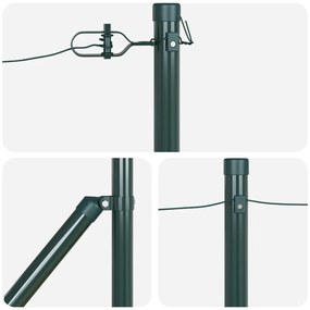 Kerítésoszlopok Spikekkel 52 db Ø32 mm 60 cm Galvanizált Acél