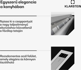 Klarstein Brisa, páraelszívó 90 cm, kihúzható, rozsdamentes acél, 710 m³/h, A+