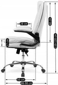 Irodai Forgószék Fehér Eco-bőr kárpittal. PARIS